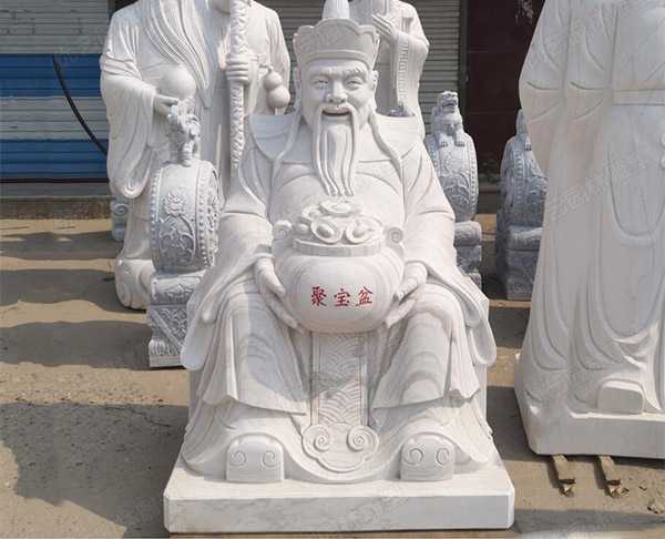 大理石石雕傳統財神人物雕塑