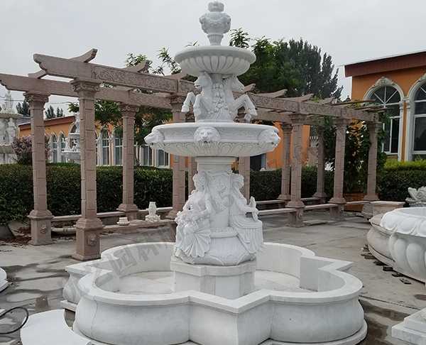 漢白玉雕刻歐式大理石石雕噴泉