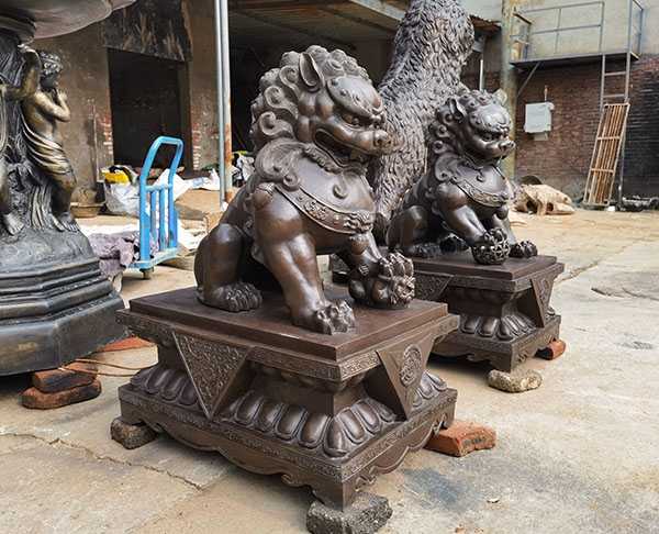 工廠現貨中式傳統鑄銅雕塑獅子擺件