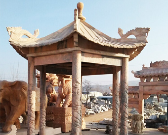 中式石雕涼亭