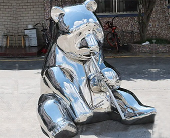 不銹鋼大熊貓雕塑