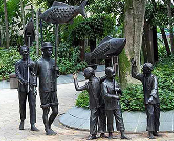 慶祝中國傳統節日人物銅雕塑