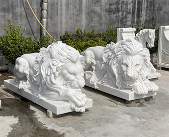 天然漢白玉獅子雕塑