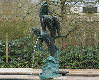 銅海豚噴泉雕塑